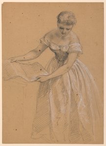 Dessin, femme debout, 1860 - Daniel Huntington