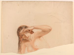 Femme nue avec la main gauche