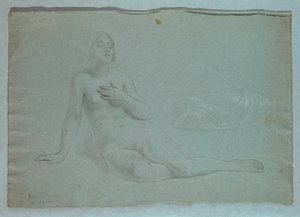 Étude de figure de la Miséricorde pour "Le rêve de la Miséricorde" - Daniel Huntington