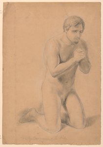 Figure masculine nue, étude pour "Communion des malades" - Daniel Huntington