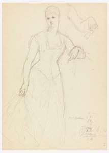 Esquisse pour un portrait de Bella Worsham - Daniel Huntington