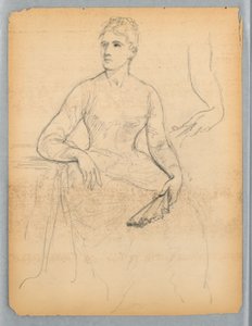Esquisse pour un portrait de femme assise - Daniel Huntington