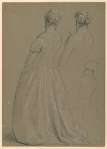 Études de femme debout pour "La Cour Républicaine" (Jour de réception de Lady Washington)