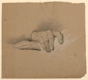Étude de Mains pour une Femme Âgée dans "Communion des Malades" - Daniel Huntington