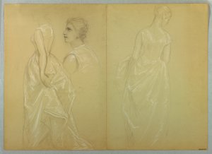 Étude de Mme Winthrop pour "Le jour de réception de Lady Washington"
