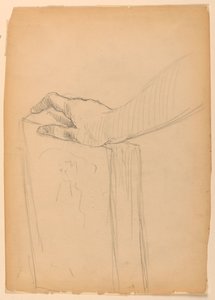 Étude de la main droite sur un livre