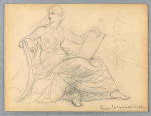 Étude de femme assise pour le tympan de l