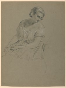 Étude de femme assise pour "La Cour Républicaine" (Jour de réception de Lady Washington)