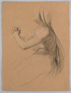 Étude de femme priant pour "Communion des malades"