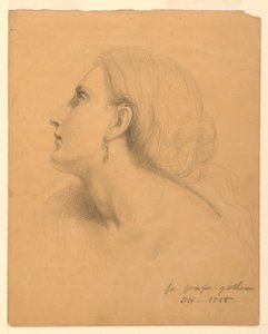Étude de tête de femme pour "Les Vendangeurs" - Daniel Huntington