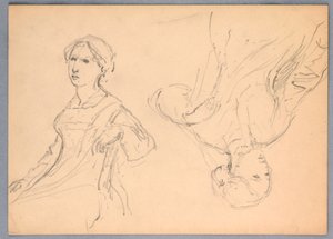Femme assise, deux études - Daniel Huntington
