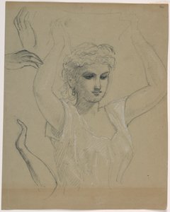 Femme avec les mains levées