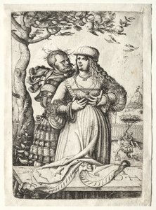 Soldat embrassant une femme