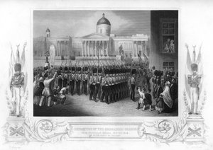 Le départ des Grenadier Guards, Trafalgar Square, Londres