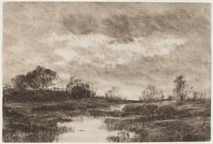 Paysage pastoral avec un ruisseau - Daniel Kotz