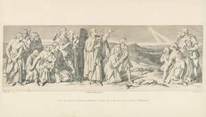 Une étoile ardente apparaît en Angleterre, annonciatrice de désastre, et est apostrophée par le Moine de Malmesbury - Daniel Maclise