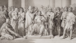 Couronnement de Harold II (vers 1022-66) Roi des Anglo-Saxons en 1066, de 