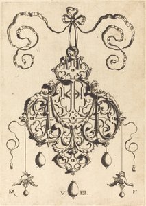 Pendentif en Orfèvrerie avec Deux Aigles en Boucles d