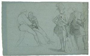 Étude pour Le Siège de Gibraltar (Étude du Lieutenant Colonel Lindsay et Figures Tirant sur une Corde), c. 1786-1787