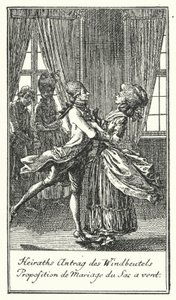 Proposition de mariage du vantard (gravure) - Daniel Nikolaus (after) Chodowiecki
