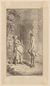 La visite de Bunkel chez son ami Carl Turner, page 5 de « Vie, remarques et opinions de Johann Bunkel » - Daniel Nikolaus Chodowiecki