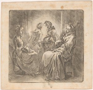 Quatre dames à la fenêtre - Daniel Nikolaus Chodowiecki