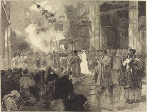 Les Fêtes de Saint-Jacques de Compostelle : La Procession des Reliques - Daniel Vierge