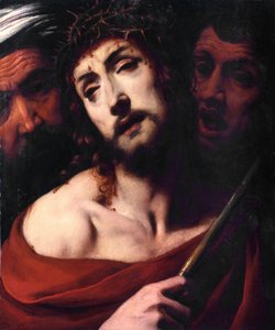La dérision du Christ. Visage du Christ souffrant avec des épines. Peinture de Daniele Crespi (1598-1630) XVIIe siècle Basilique San Giovanni, Busto Arsizio, Italie - Daniele Crespi