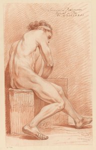 Homme nu assis, vu de côté (2e prix 1772) - Daniël Dupré