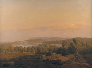 Vue vers Himmelbjerget, Jutland. Soir