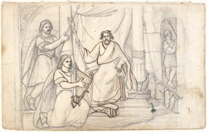 David jouant de la harpe pour Saül - Dankvart Dreyer