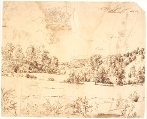 Une clairière forestière entre des collines boisées - Dankvart Dreyer
