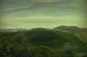 La côte du Jutland vue des collines de Mølleknap à Funen. Étude - Dankvart Dreyer