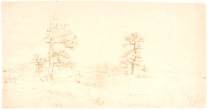 Vue sur un paysage vallonné avec quelques chênes solitaires - Dankvart Dreyer