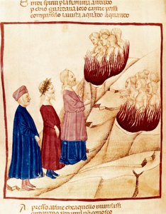 Purgatoire : Dante et Virgile, miniature