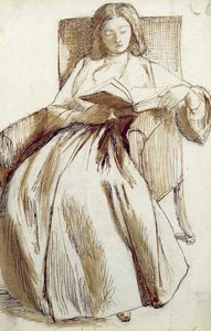 Elizabeth Siddal lisant un livre