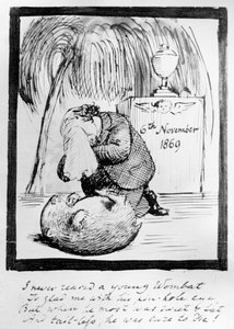 Rossetti pleurant la mort de son Wombat, 1869