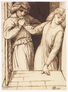 Hamlet et Ophélie - Étude de composition - Dante Gabriel Rossetti