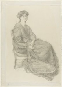 Mme William Morris assise sur une chaise - Dante Gabriel Rossetti