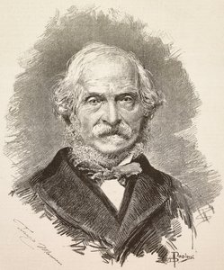 Portrait de Terenzio Mamiani (1799-1885), homme politique et écrivain italien, gravure d