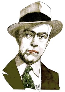 Antonio Delfini, 2021 (dessin numérique au crayon de couleur)