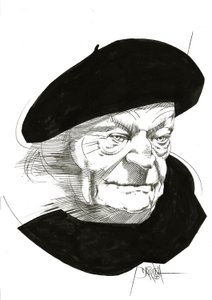 Giuseppe Ungaretti, 2024 (dessin au crayon amélioré numériquement) - Dariush Radpour