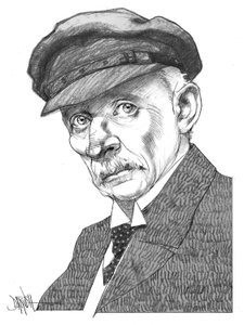 Gustav Meyrink, 2024 (dessin numérique au crayon de couleur) - Dariush Radpour