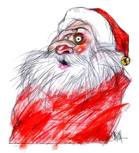 Père Noël, 2008 (dessin numérique au crayon de couleur)