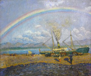 La pluie qui tombe. La baie de Santoña. La pluie qui tombe. La baie de Santoña - Darío de Regoyos