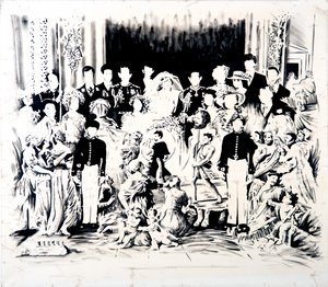 Ballade de Charles et Di, 2016 (huile sur toile) - Darren Coffield