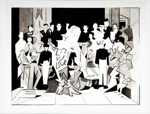 Ballade de Charles et Di version 2, 2018 (fusain sur papier)
