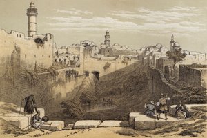 La Piscine de Bethesda (lithographie en couleur)