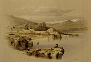 Tibériade depuis les murs, Safed au loin, 22 avril 1839, planche 37 du Volume I de 