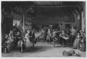 Le Mariage à un sou, le tableau de la Collection Royale - David (after) Wilkie